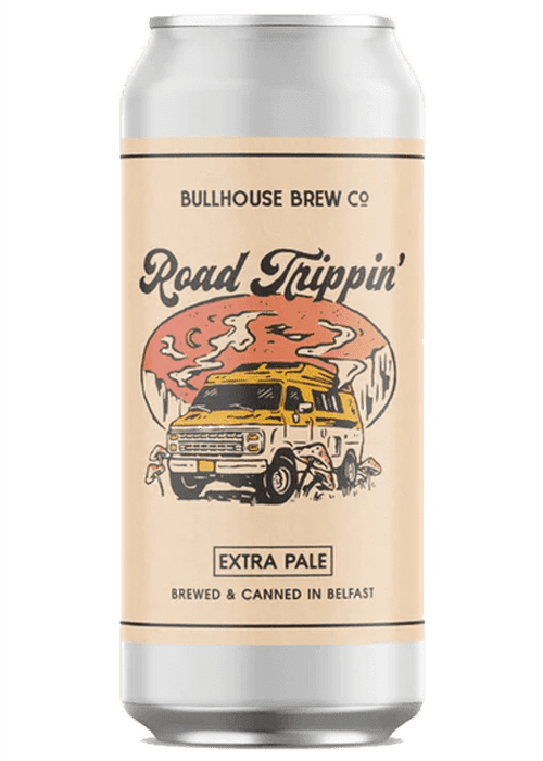 Bullhouse Road Trippin Extra Pale 440ml beer can with yellow van graphic