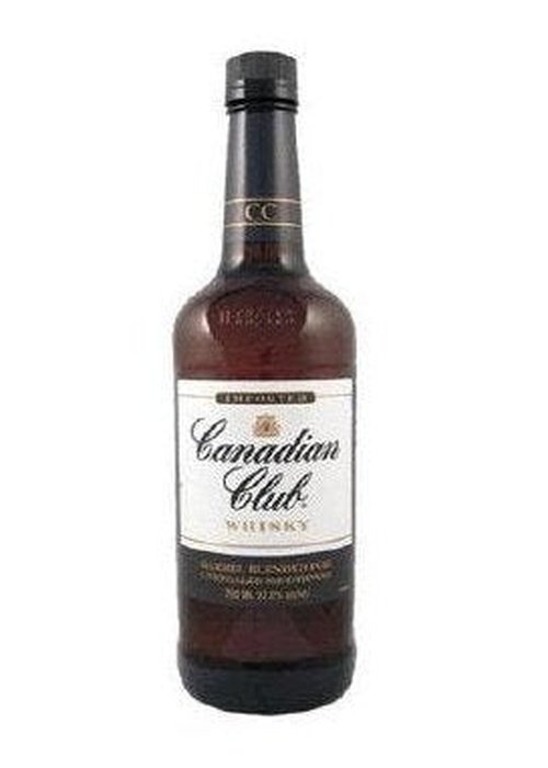 Canadian Club 700ml Blended Whisky bottle with black cap and gold crest logo