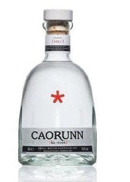 Caorunn Small Batch Scottish Gin 700ml bottle with red star logo and Celtic botanicals