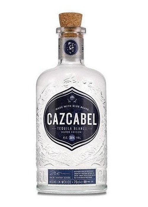Cazcabel Blanco Tequila 700mL bottle with blue agave label and cork stopper
