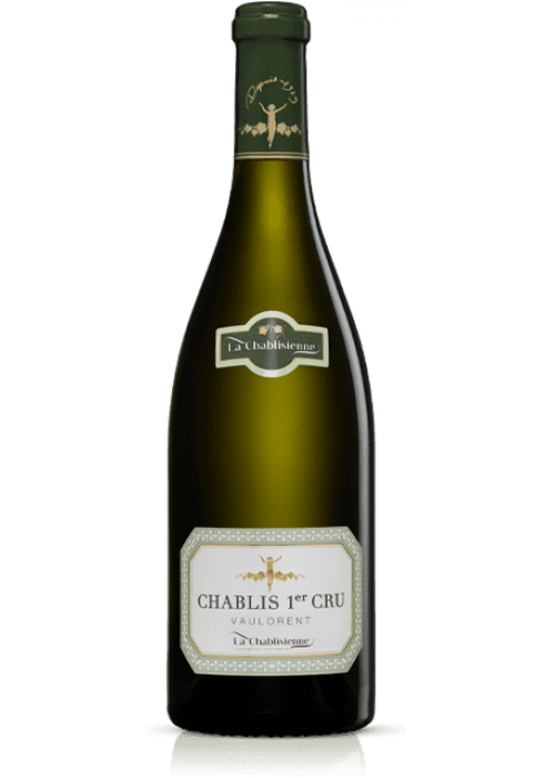 La Chablisienne Chablis 1er Cru Vaulorent white wine bottle