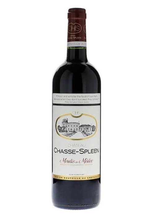 Chateau Chasse-Spleen Moulis en Medoc red wine bottle with chateau label