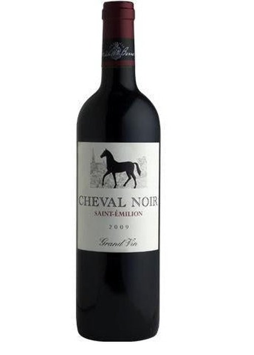 Cheval Noir Saint-Émilion 2009 red wine bottle with horse silhouette label