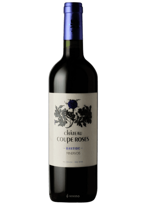 Château Coupe-Roses Bastide Minervois red wine bottle with rose label