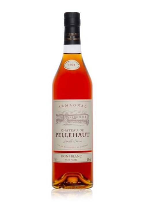 Chateau De Pellehaut Armagnac 1973 700ml bottle with amber liquid and cream label