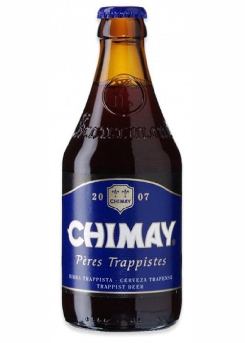 Chimay Blue 330ML Trappist beer bottle with blue label and crown cap