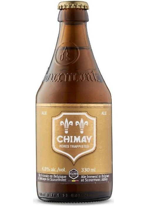 Chimay Gold 330ml Belgian Trappist Ale bottle with gold label and white shield emblem