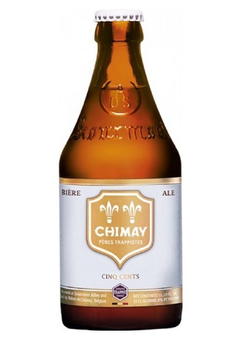Chimay White Triple 330ml Belgian Trappist beer bottle with gold shield label