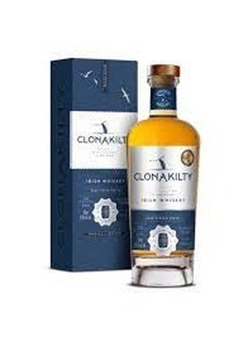 Clonakilty Double Oak Irish Whiskey 700ml bottle and navy packaging with silver label
