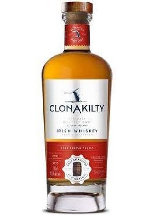 Clonakilty Port Cask Irish Whiskey 700ml bottle with amber liquid and cork stopper