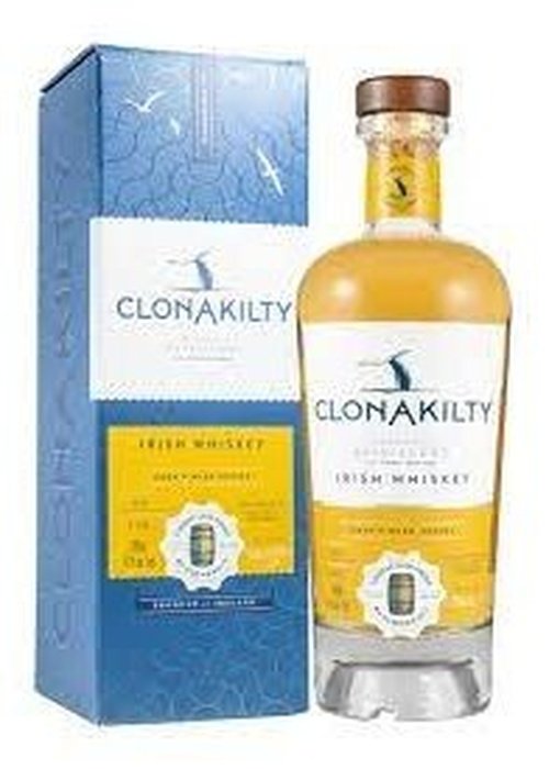 Clonakilty Irish Whiskey Cognac Finish bottle with blue packaging