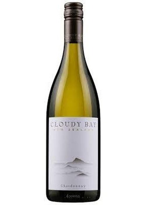 Cloudy Bay Chardonnay New Zealand white wine bottle with mountain label
