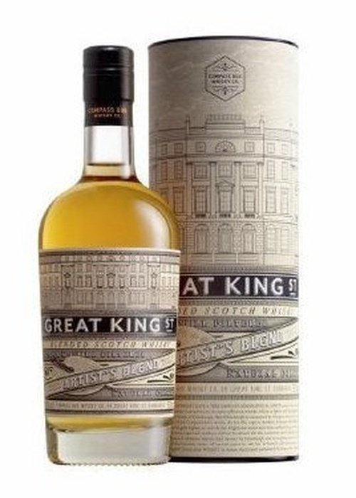 Compass Box Great King St Artist's Blend Blended Scotch Whisky 500ML bottle with architectural label