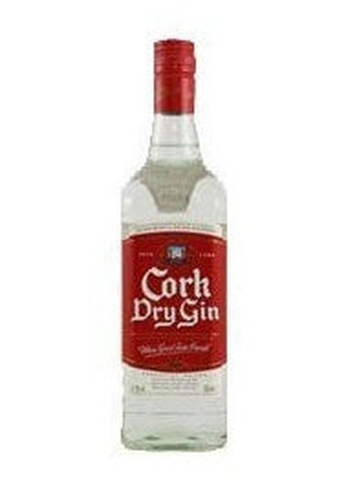 Cork Dry Gin 700ML bottle with red cap and crest label