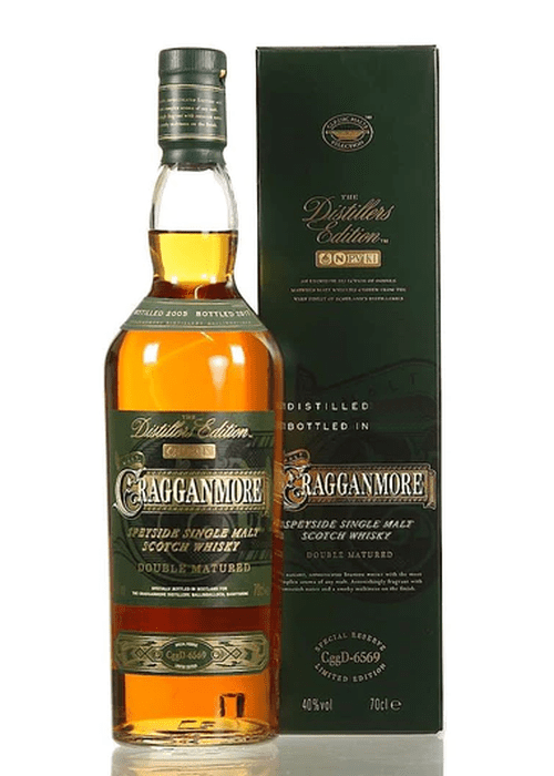 Cragganmore Distillers Edition Speyside Single Malt Scotch Whisky 2008 limited edition bottle with green cap and box
