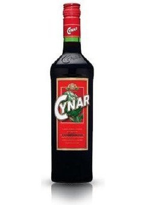 Cynar 700ml artichoke liqueur bottle with red label and green artichoke logo