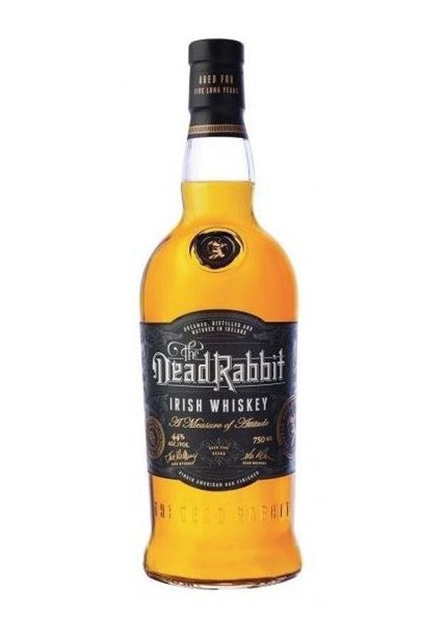 Dead Rabbit Irish Whiskey 700ml bottle with black cap and gold text aged five years