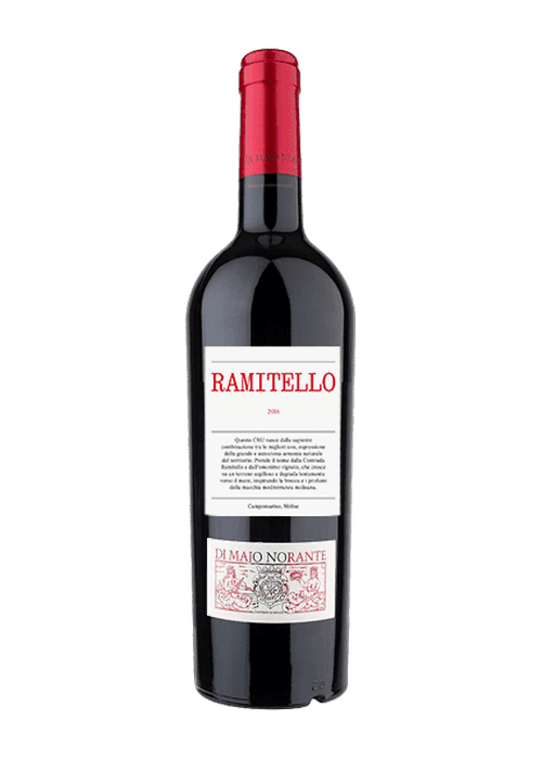 Di Majo Norante Ramitello 2016 red wine bottle with white and red label