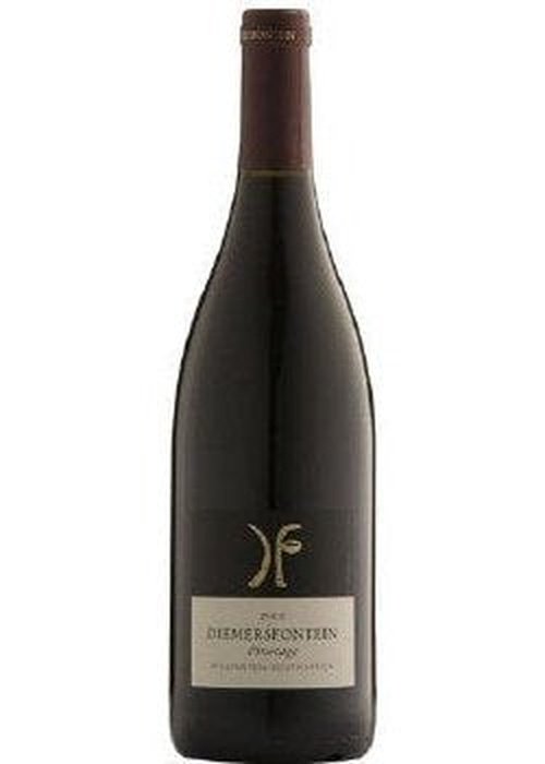 Diemersfontein 2021 Pinotage red wine bottle with beige label and gold logo