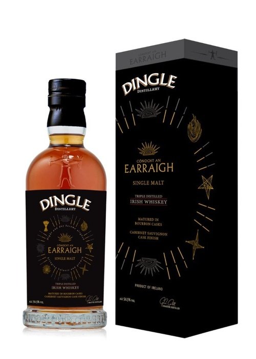 Dingle Conocht an Earraigh 700ml single malt Irish whiskey with Cabernet Sauvignon cask finish in black and gold packaging