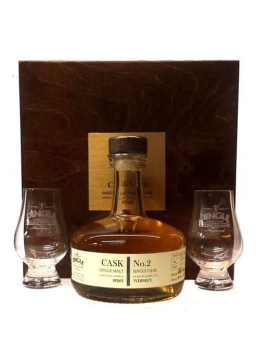 Dingle Single Malt Cask No.2 Irish Whiskey 700ml with two Glencairn glasses in wooden box