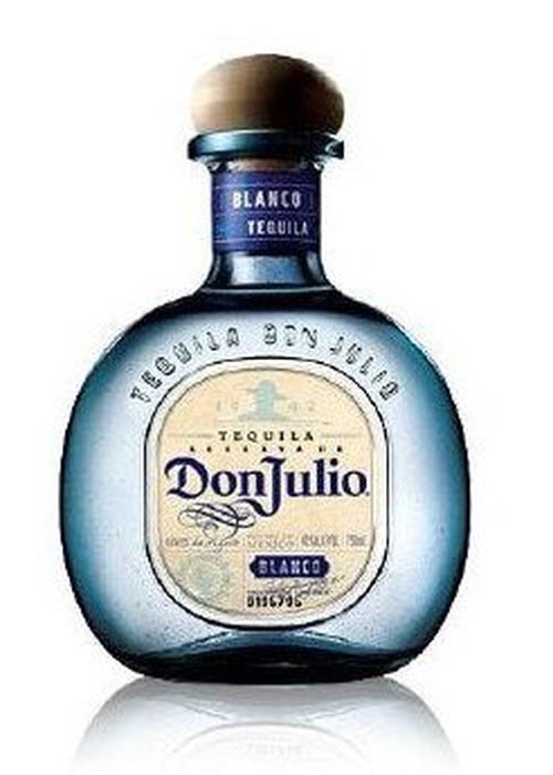 Don Julio Blanco 700ml tequila bottle with wooden stopper and cream label
