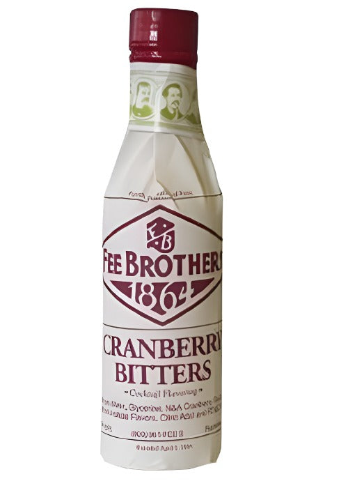 Fee Brothers Cranberry Bitters 150ml bottle with red cap and maroon label for cocktails