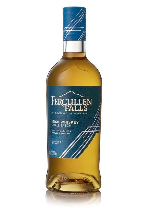 Fercullen Falls Small Batch Irish Whiskey 700ml bottle with blue label and mountain design