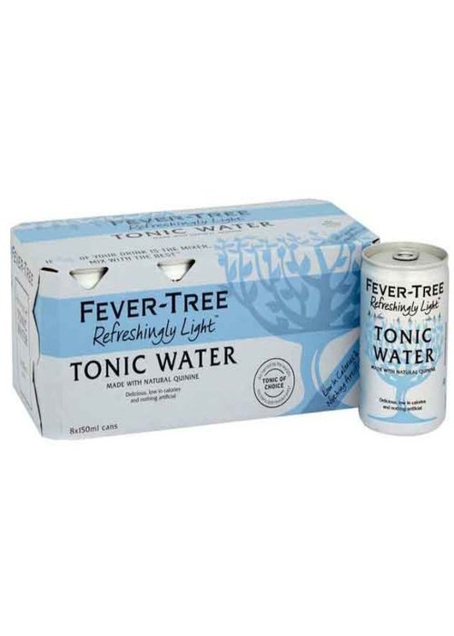 Fever Tree Light Tonic Water 8-pack box with natural quinine and citrus botanicals