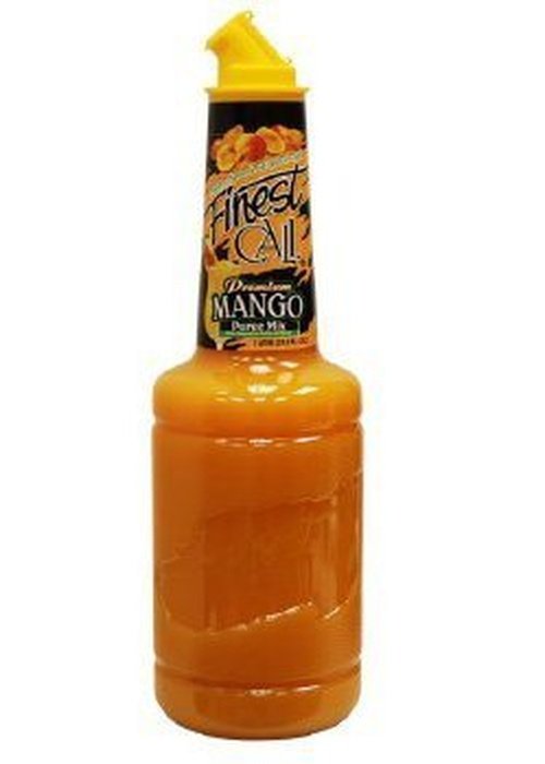 Finest Call 1L Mango Puree Mix bottle with flip-top cap for cocktails