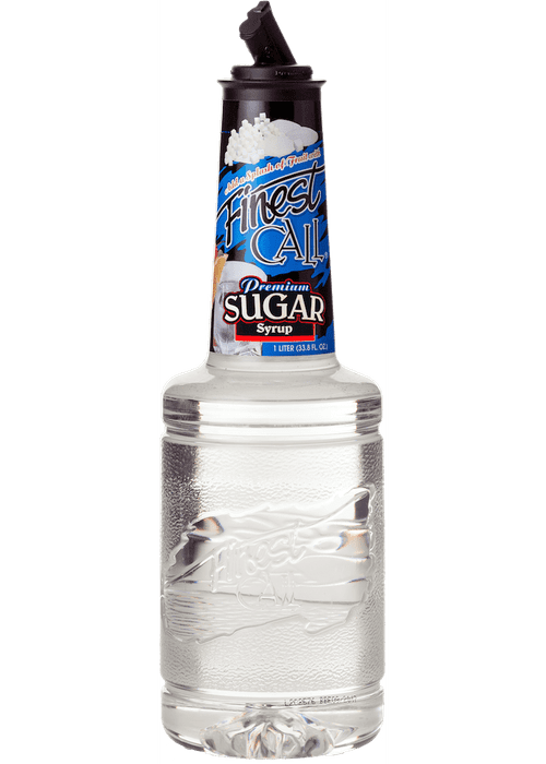 Finest Call Premium Sugar Syrup 1L clear plastic bottle with black pour spout