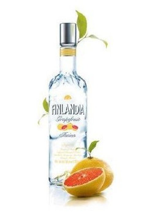 Finlandia Grapefruit Vodka 700ml bottle with silver cap and grapefruit illustrations