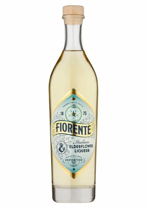 Fiorente Italian Elderflower Liqueur 700ml bottle with cork stopper and blue label