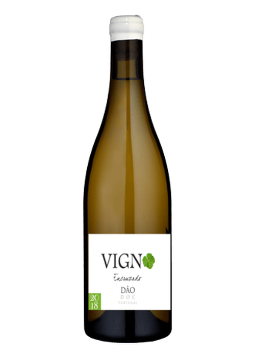 Freire Lobo Encruzado Dão 2018 amber glass wine bottle with white label and green clover icon