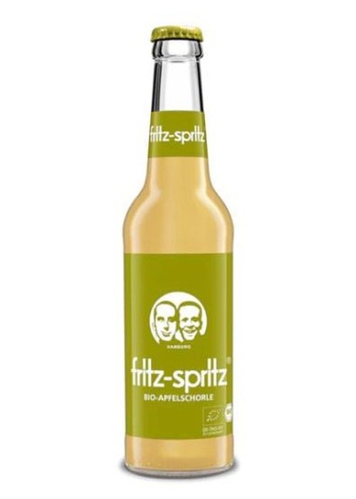 Fritz-Spritz Organic Apple Juice Drink in Clear Bottle with Green Cap