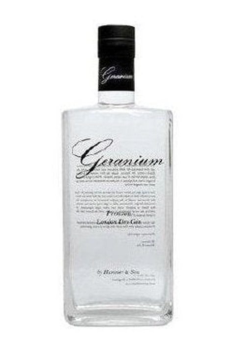 Geranium Premium London Dry Gin 700ml bottle with black label and cap
