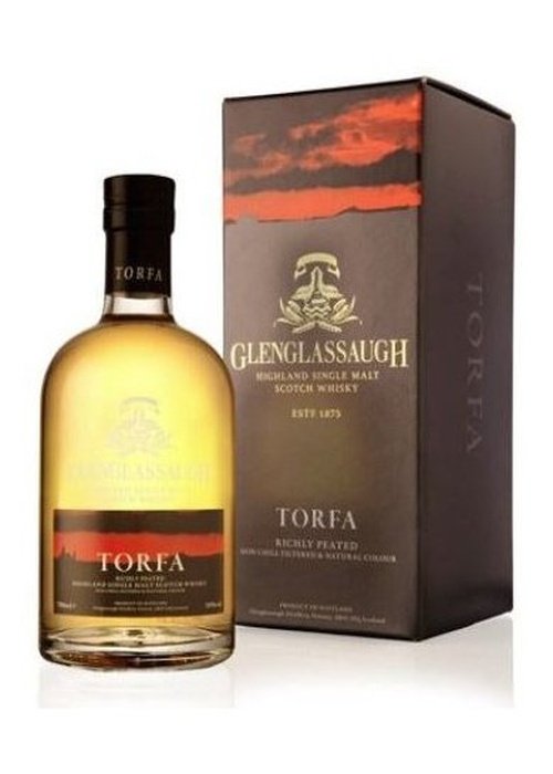 Glenglassaugh Torfa 700ml Highland Single Malt Scotch Whisky with peated malt and yellow gold liquid