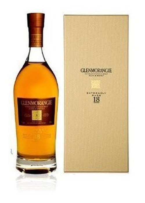 Glenmorangie 18 Year Old single malt Scotch whisky bottle with Oloroso cask finish and packaging