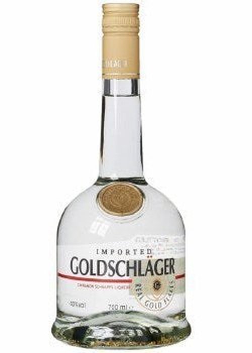 Goldschlager 700ml cinnamon schnapps liqueur with real gold flakes in bell bottle
