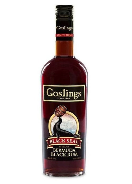 Goslings Black Seal Bermuda Black Rum 700ml bottle with black label and seal emblem