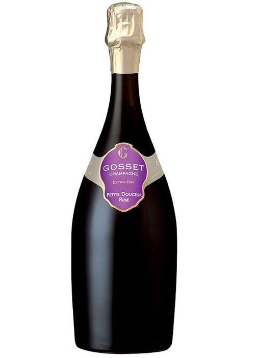 Gosset Champagne Petite Douceur Rosé bottle with purple label and gold foil