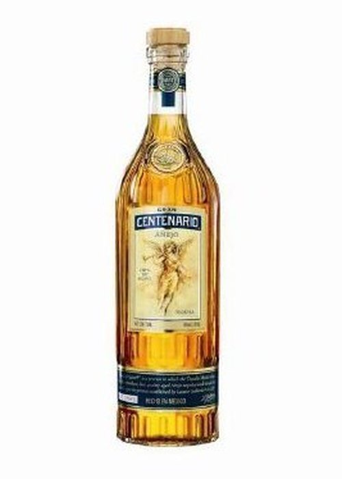 Gran Centenario Anejo 700ml tequila bottle with amber liquid and winged label