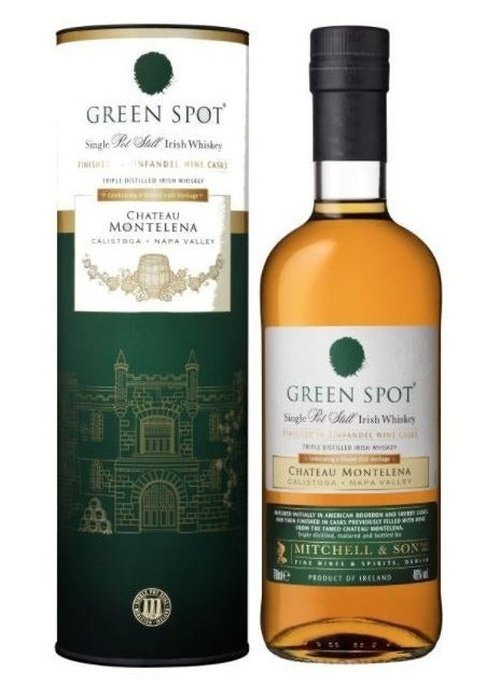 Green Spot Single Pot Still Irish Whiskey Chateau Montelena 700ml bottle and packaging
