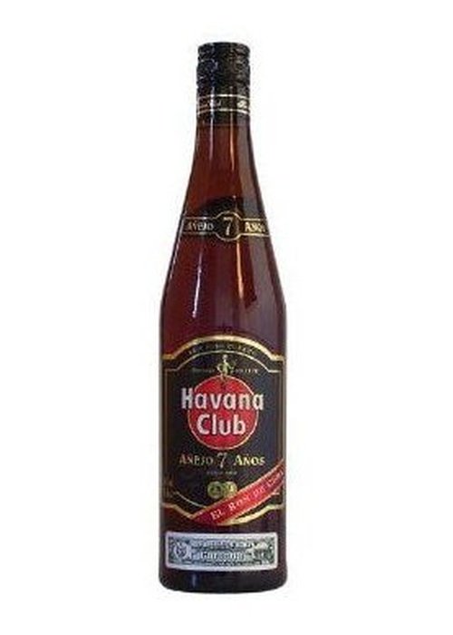 Havana Club Anejo 7 Años 700ML Cuban rum bottle with black and gold label