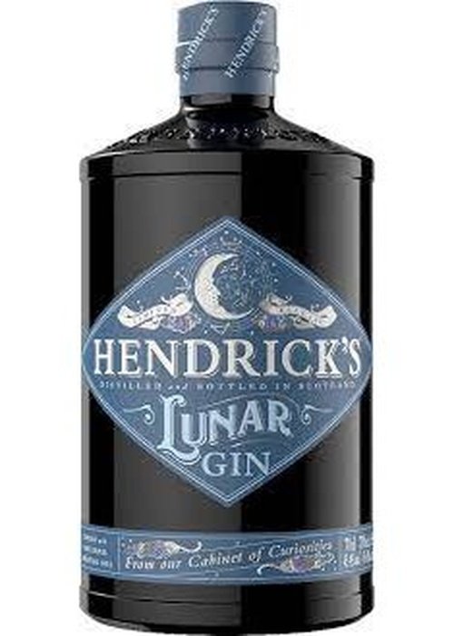Hendricks Lunar Gin 700ml bottle with blue diamond label and moon illustration