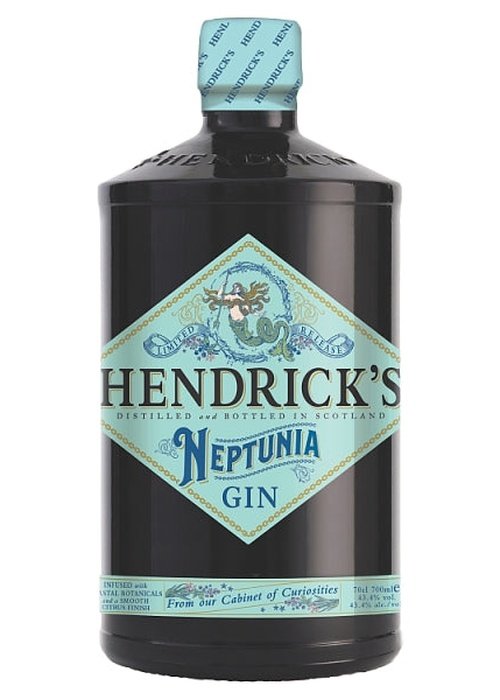 Hendricks Neptunia limited release gin 700ml bottle with mermaid label and citrus finish