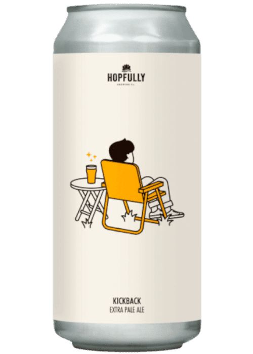 Hopfully Kickback Gluten Free Extra Pale Ale 440ml can with minimalist line art design