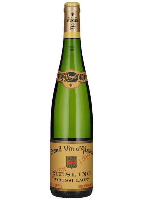 Hugel Riesling Grossi Laue 2012 white wine bottle with limited edition label