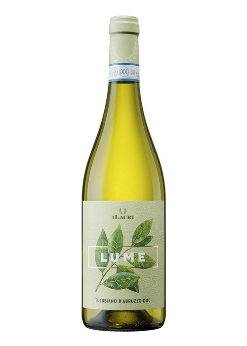 I Lauri Lume Trebbiano d'Abruzzo white wine bottle with botanical label