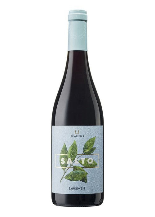 I Lauri Salto Sangiovese red wine bottle with blue label and gold logo